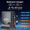 Desktop Charging Station 6 Port GaN USB C Charger 3 USB C 3 USB A Fast Charger for Laptop Tablet IPhone Android