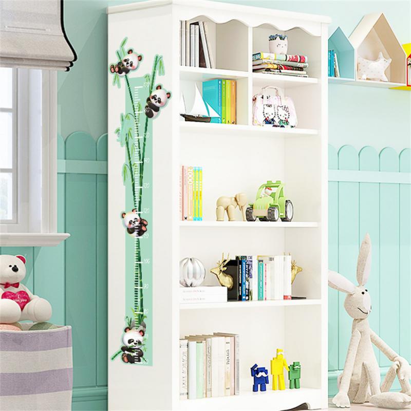 Cartoon Animal Cat Height Measurement Wall Sticker Height Growth Diagram Of Tropical Leaves Wall Sticker Vinyl Wallpaper