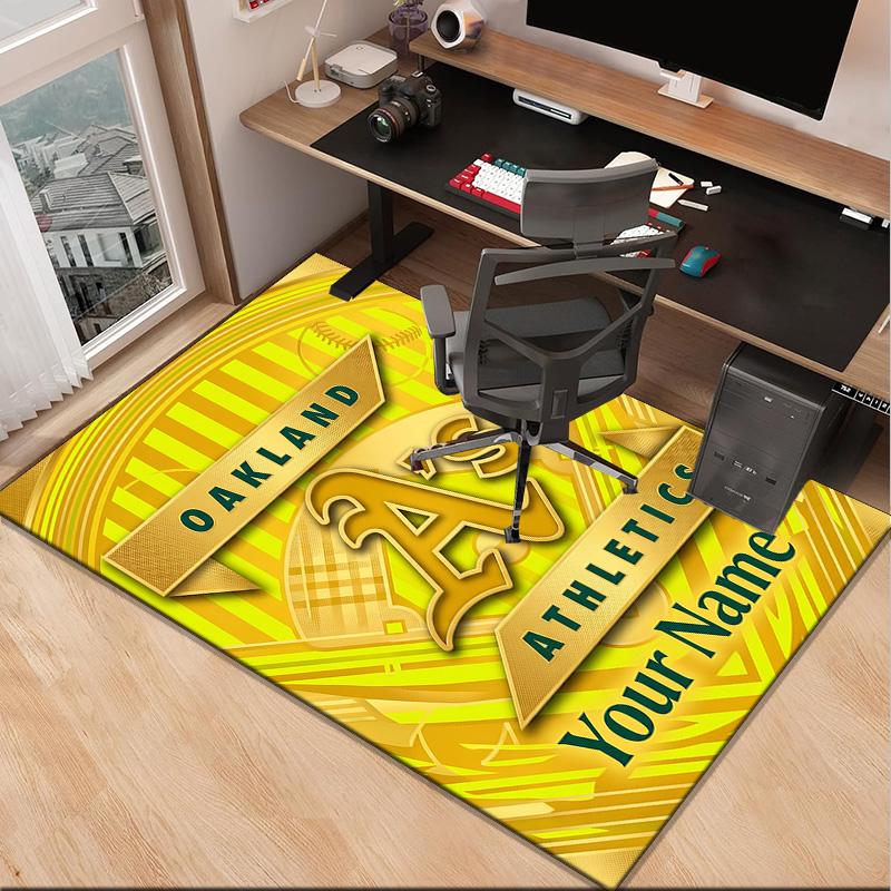 Custom NameAthletics Oakland Emblem Carpet, Indoor Rug, Chair Rug, Living Rooms, Doormat Made From Polyester Home Decor Birthday Christmas Gifts