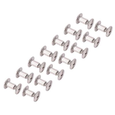 4.5x6x9mm 50 Set M3.5 Screw Rivets Flat Round Head Binding Rivets for PU Leather DIY Crafts Stainless Steel Alloy