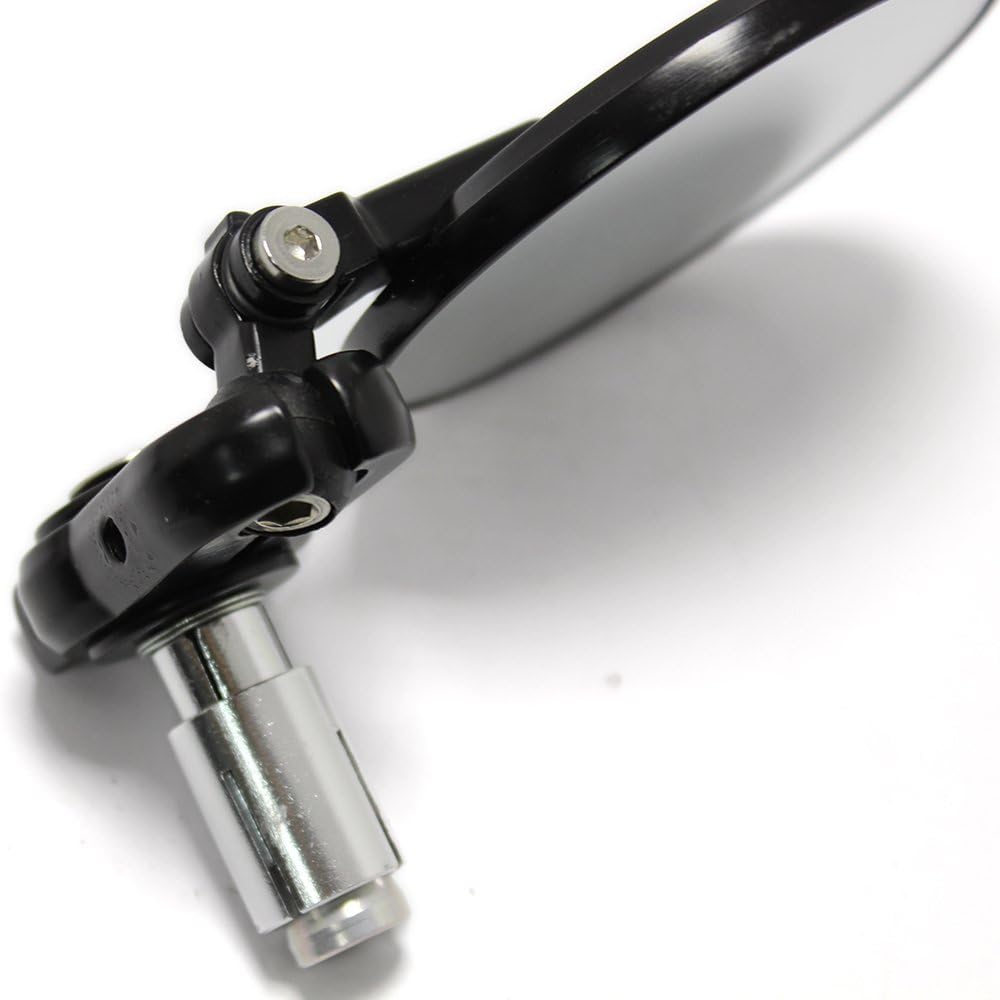 Black Foldable 3" Round 7/8" Handle Bar End Side Mirrors for Harley Davidson Kawasaki Suzuki Yamaha Cruiser Dirt Bike Scooter ATV