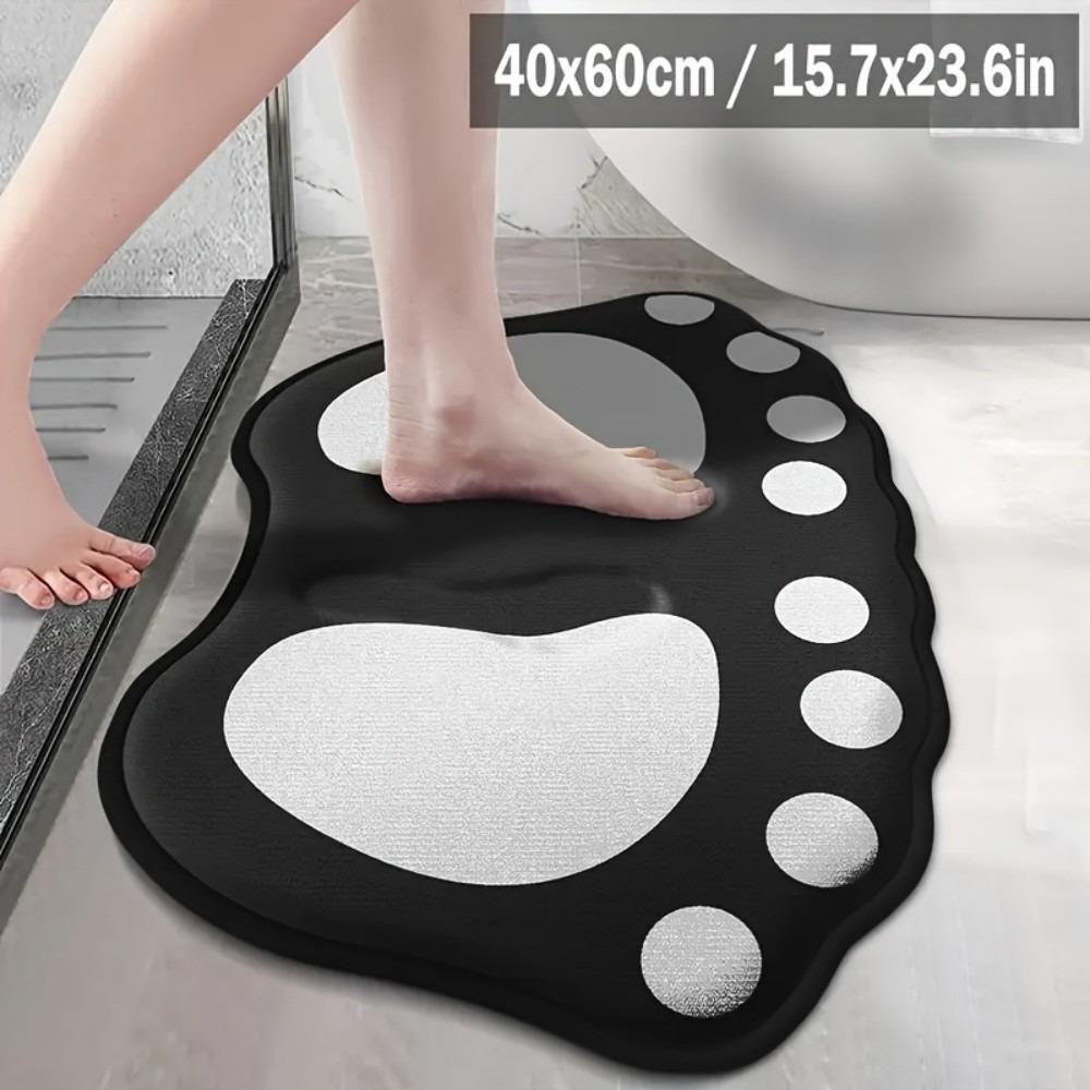 

Durable Cartoon Footprint Bath Mat 40*60cm Dirt-scraping Surface Entrance Mat Washable Household Floor Rug Home Decoration чёрный