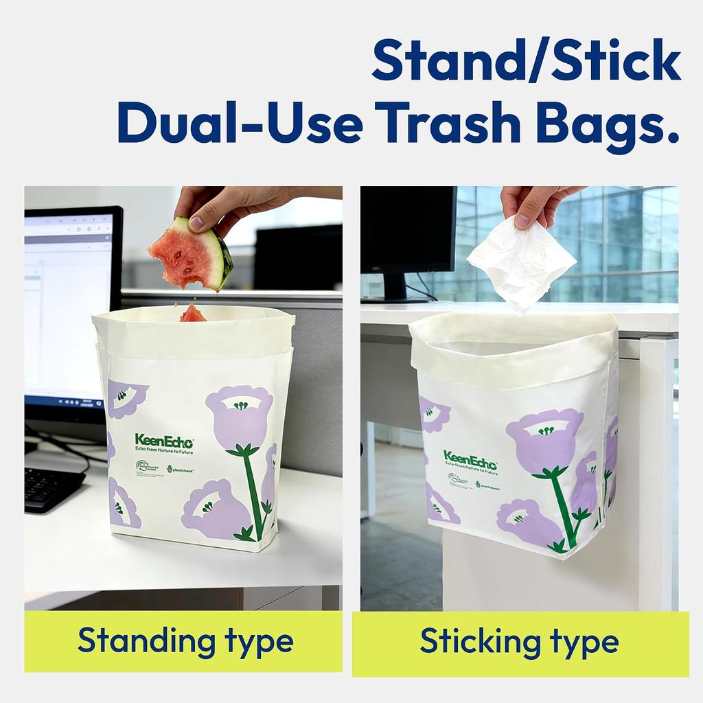 Disposable Car Garbage Bin Bags, Vomit Trash Bags Made with Recycled HDPE for Boat, Plane, Travel, Camping, Bedroom, Study Room, Office and Car, 20