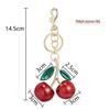 High-End Resin Cherry Bag Charm and Metal Keychain