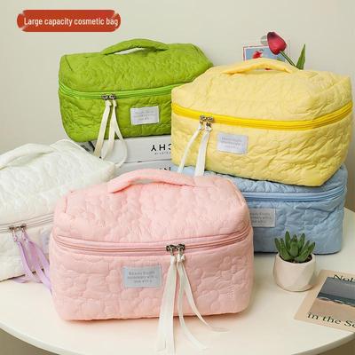 Candy Color Flower Cosmetic Bag: Large Capacity, Portable Skincare and Wash Bag with Free Shipping