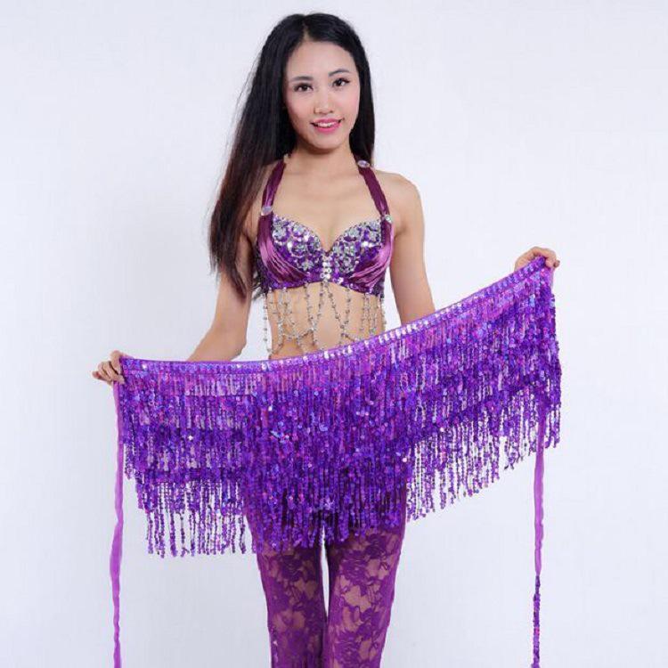 Sequin Tassel Waist Chain Hip Scarf for Belly Dance Performance & Practice
