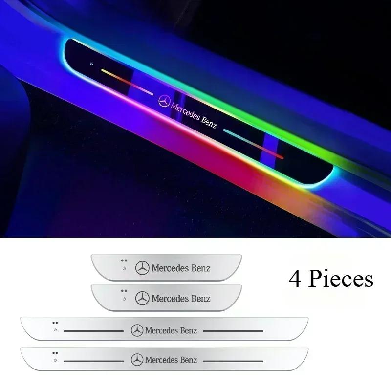 

For Mercedes Benz W203 W204 W212 W213 W209 W214 W222 W218 W176 Car Door Sill Light LED Welcome Pedal Projector Threshold Lamp 2Pieces back door
