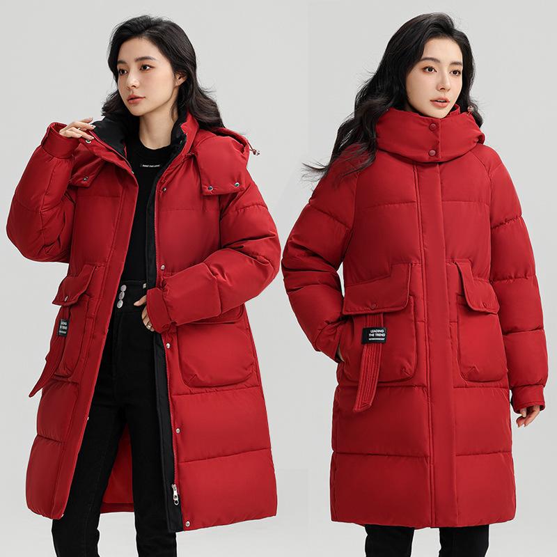 Long Knee Length Cotton Jacket for Women's Fashion, Thick Cotton Jacket