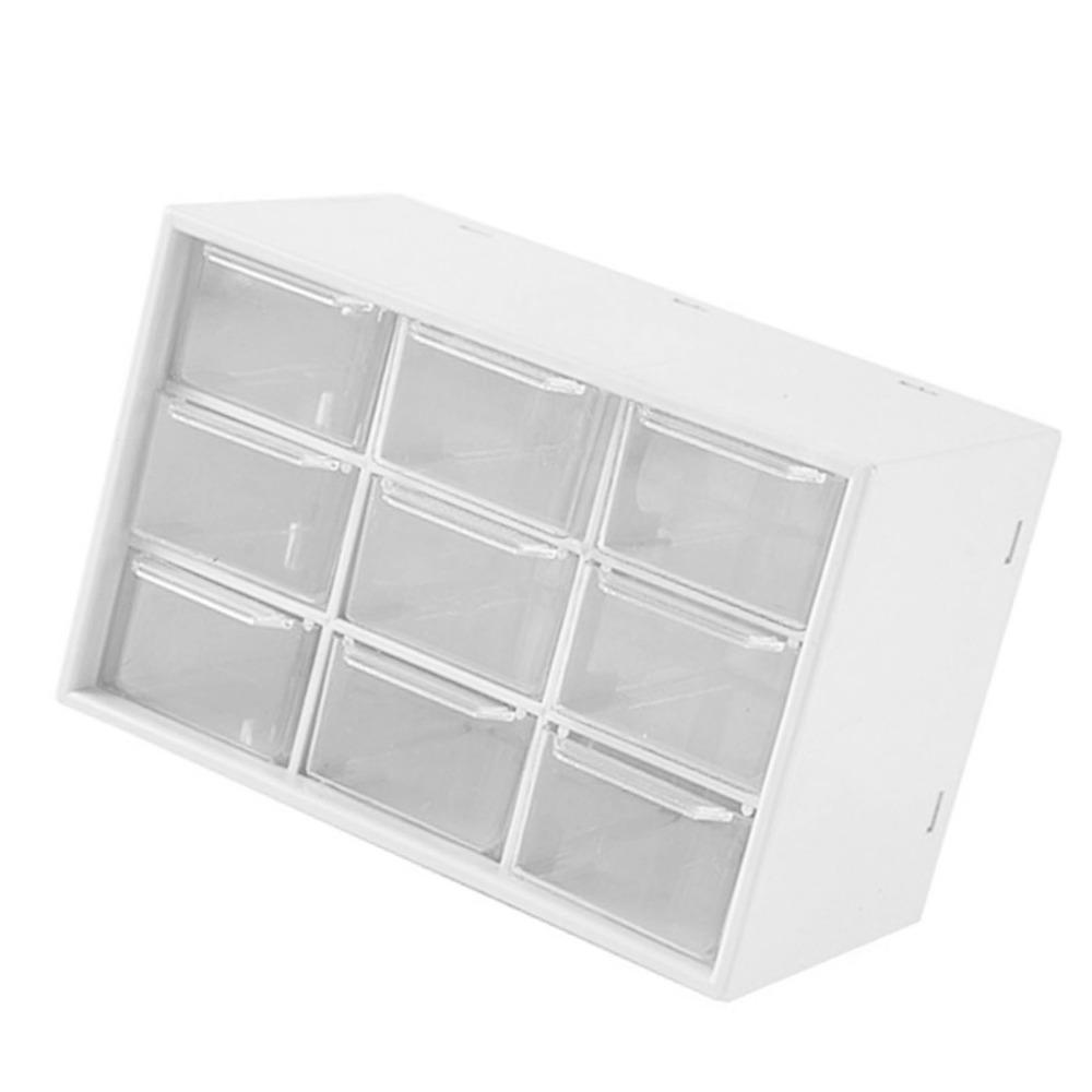 White Desktop Organizers Nine Square Grid Storage Case Desk Organization Box  Office Use