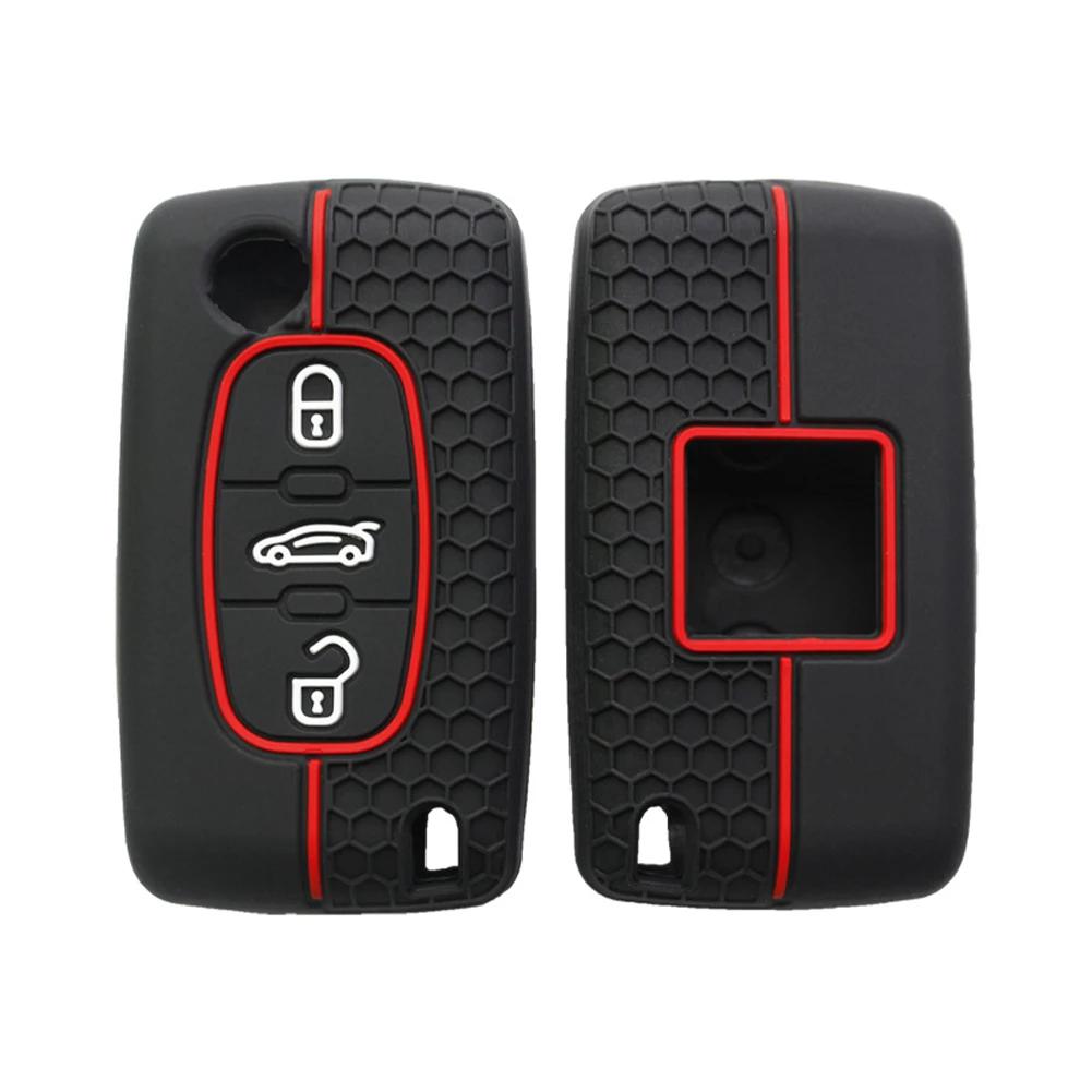 1x Soft Silicone Car Key Case Cover Protected Shell for Peugeot 208 2008 308 3008 508 408 307 4008 for Citroen C3 C4 C5 C6 C8