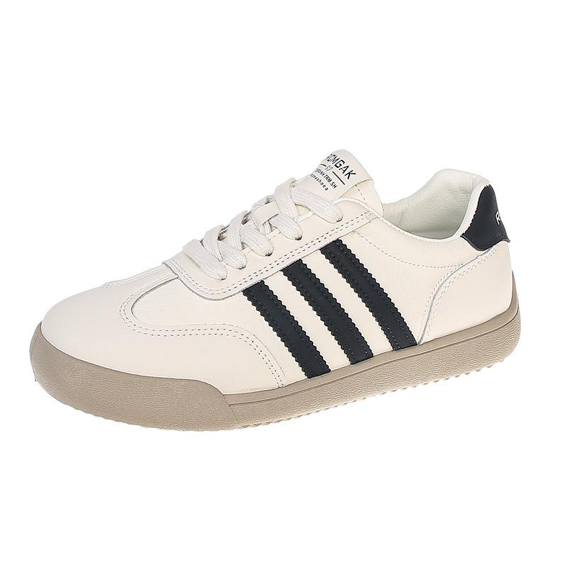 Large Size Women's Shoes 41-43 Fat Feet German Training Shoes Women's Autumn Versatile Flat White Shoes Student Running Sports Shoes Women