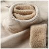 Men's Casual High Neck Knitted Sweater - Velvet Mink, Thickened, Plus Velvet, Basic Style