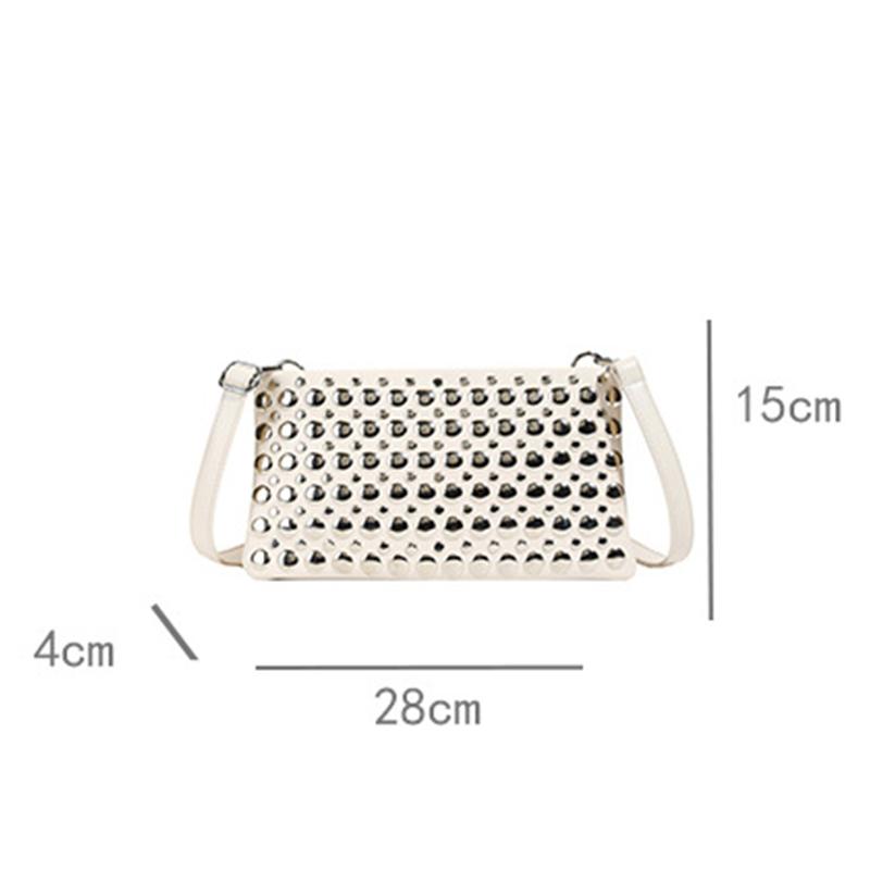 Retro Small Rivets PU Leather Shoulder Bag for Women Punk Style Handbags and Purses Females Crossbody Bags