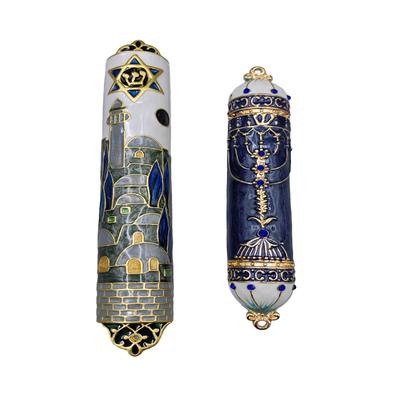 Mezuzah-Halter-Etui mit handgefertigter Schriftrolle für die Feiertage