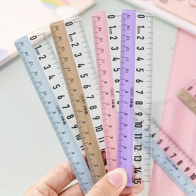 5Pcs Clear Acrylic Straight Ruler with Large Numbers, Measuring Tool for School and Office