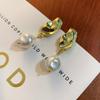 Large Retro 925 Pearl Earrings with Niche Ear Buckles for Women