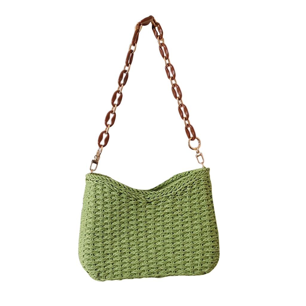 Straw Woven Shoulder Bag For Women Small Summer Beach Travel Crossbody Handbag Classical Satchel Purse