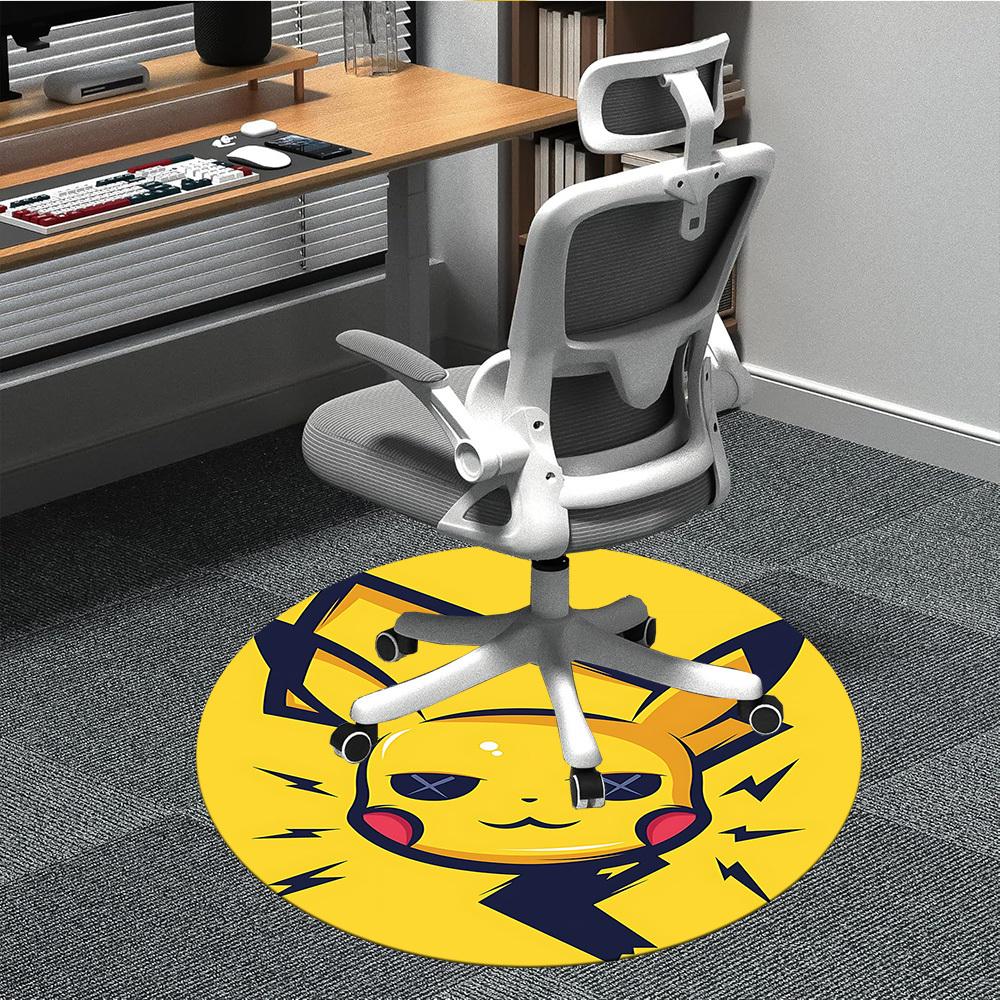 

1pc Electric Office Round Area Rug, Under Office Chairs Bedroom Living Room Home Decor, Available in Various Sizes0 80cm by 80cm