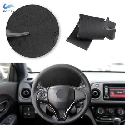 Schwarzes perforiertes Leder-Autozubehör-Lenkradbezug für Honda Fit Jazz City 2014 2015 HR-V 2016 Vezel 2015 - 2017