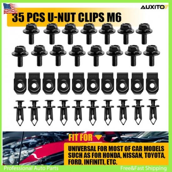 Body Bolts & U-nut Clips- M6 Engine Under Splash Cover Shield Guard For Nissan