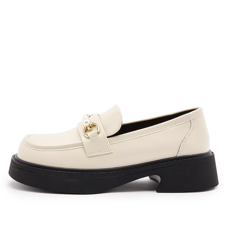Leather Small Leather Shoes Women's 2025 New Black Mary Jane Single Shoes Platform British Style JK Loafers Women's Flat Bottom