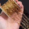 No Fade 1Meter Stainless Steel Gold Color Rolo Cuban Link Chain Bulk Thick Chains for DIY Necklace Bracelet Jewelry Making