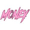 Schwarzes Oversized T-Shirt mit pinkem Money-Graffiti-Print für lässigen Streetwear-Stil