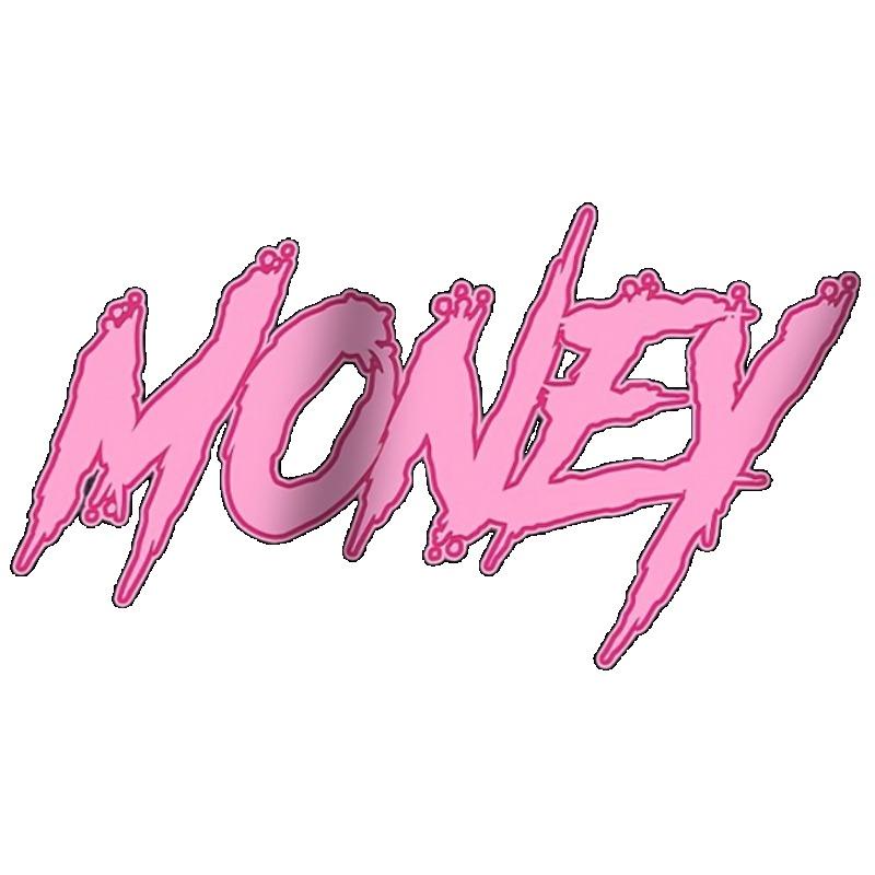 Black Oversized T Shirt with Pink Money Graffiti Print for Casual Streetwear Style