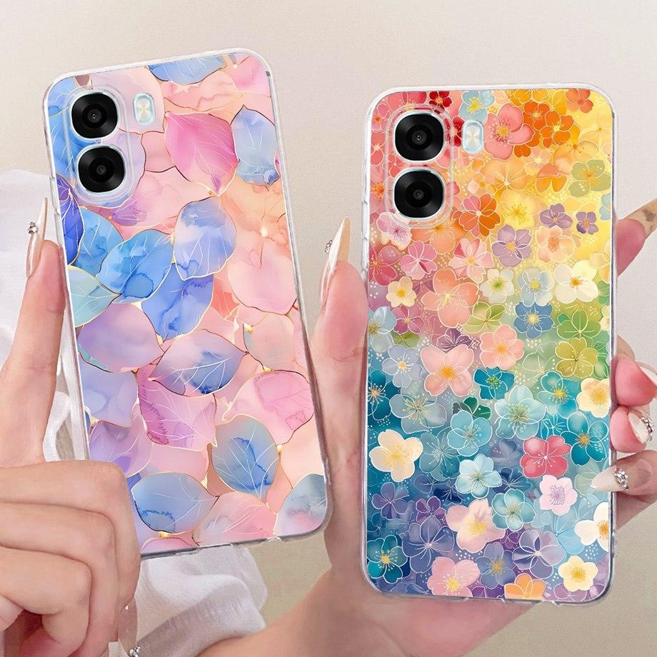 Do Oppo A6x A6s A6 4G 5G / Oppo A6T Pro 4G Tylna Klapka Girly Fashion Luksusowe Malowane Etui na Telefon Przezroczysty Miękki Silikonowy Zderzak