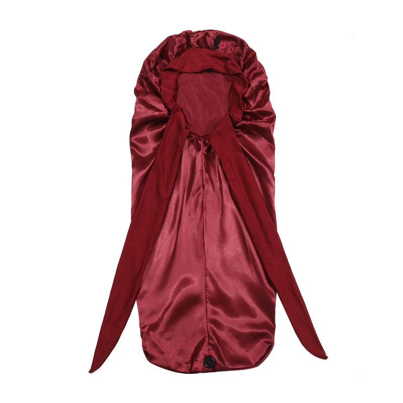 Adjustable Satin Nightcap with Bow Knot and Elastic Band