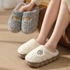 Plush Cotton Slippers: Non-Slip, Thick Sole, Furry Indoor Footwear for Men and Women.