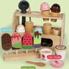 Wooden Simulation Ice Cream Shelf Children Puzzle Interactive Toy For Learning And Creative Play
