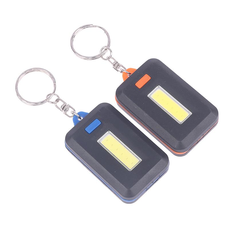 1Pcs Portable Mini Cob Led Keychain Flashlight Key Chain Torch Light Lamp