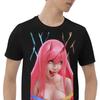 Anime Devil Girl Pink Hair Kawaii Harajuku Short-Sleeve Unisex T-Shirt Mens Womens Tees Top