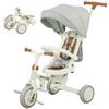 Children's Tricycle, Convertible Baby Buggy, 5-in-1, Push Handle, 1-3 Years, Cream White
