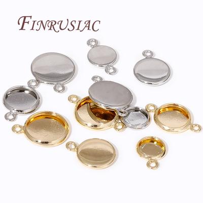 6/8/10mm Cabochon Base Tray Bezels Blank Setting For DIY Blank Pendant Trays Supplies For Jewelry Making Accessories