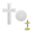 Church Cross Silicone Mold DIY Gypsum Concrete Pouring Table Ornaments Resin Mold 3D Cross Christian Sign with Base Crafts Gifts