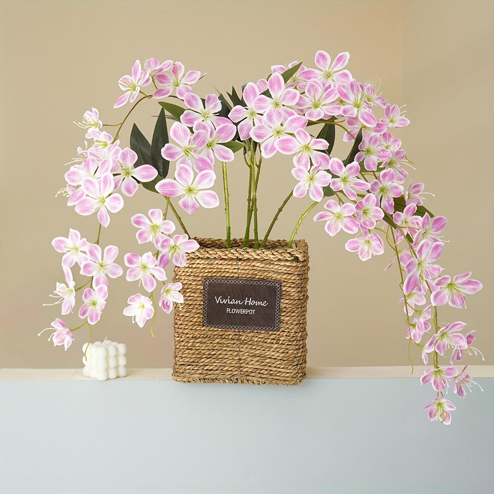 Clematis Artificial Flowers Fake Wisteria Floral Hanging Plant Garland Fake Greenery Plants for Vase for DIY Wedding Bouquets