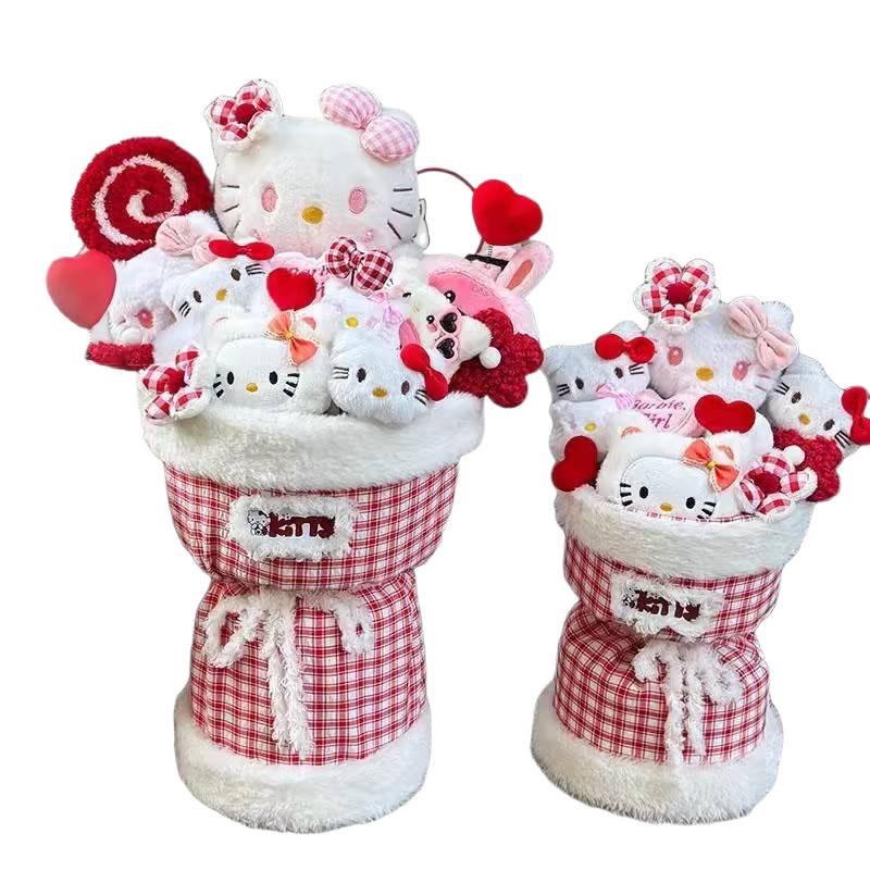 Valentine's Day Cat Plush Bouquet for Girlfriend, Bestie, or Kids' Birthday.