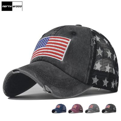 Northwood Pánská síťovaná kšiltovka pro ženy USA Flag Summer Snapback Hat Outdoor Hip Hop Trucker Cap