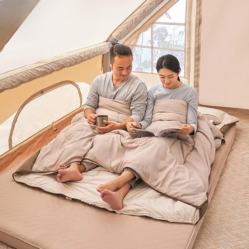 2-3 osoby (190+30)*150 cm Camping Rodinný spací pytel Jaro Léto Podzim Obálka Dospělý Venkovní Přenosný Vnitřní Auto pro domácnost