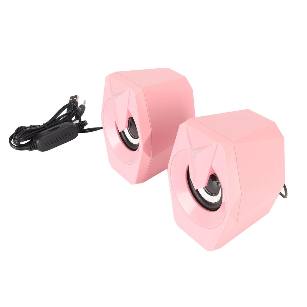 USB Powered Speaker with RGB Lights Volume Control Portable Wired Subwoofer Speaker for Laptop Desktop Computer Desktop
