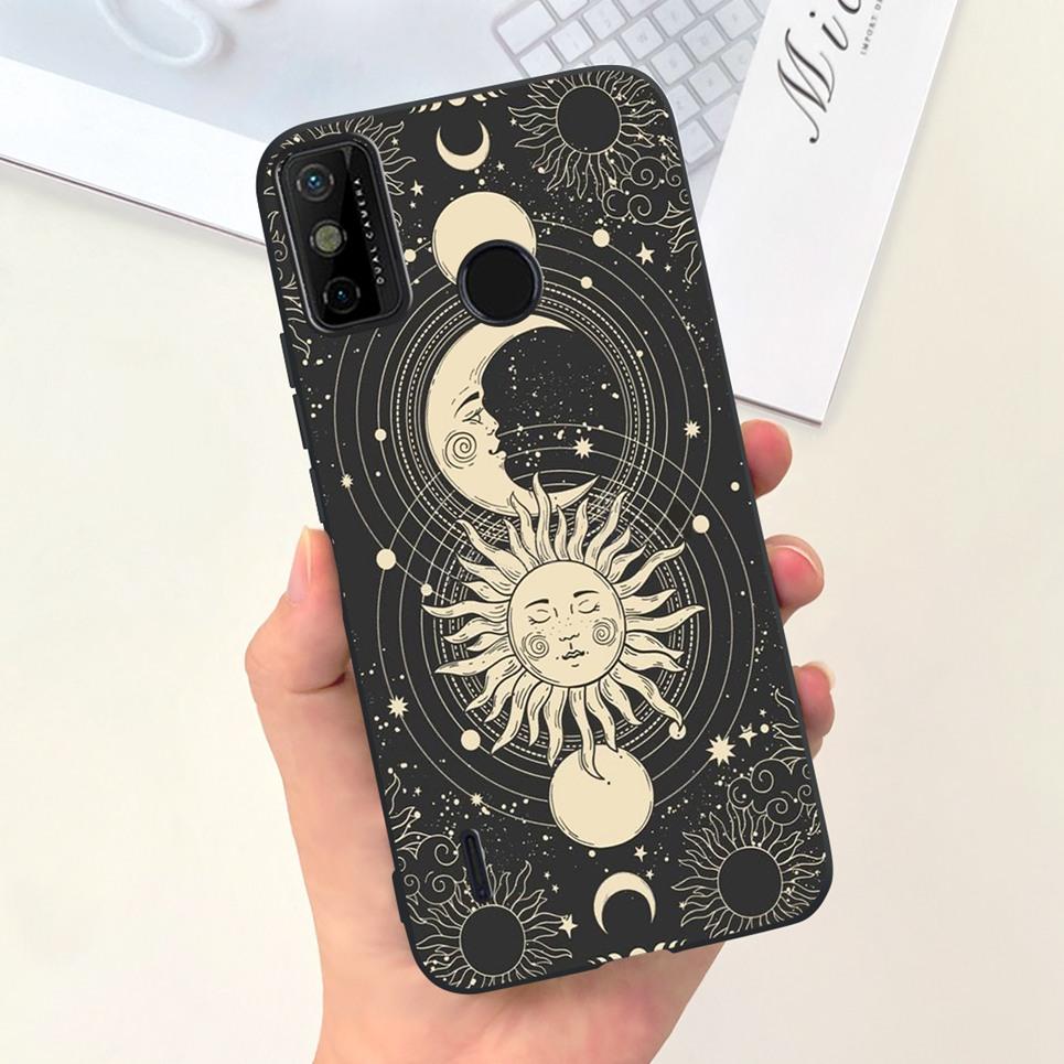 For Tecno Spark 6 Go Case KE5j KE5k Cute Astronaut Cat Night View Cover Liquid Silicone Phone Cases For Spark 6GO Bumper Fundas