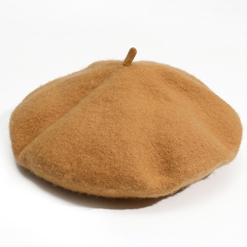 1Pc Wool Beret Soft Hat Ladie's Polyester Fiber Warm Women's Cute Autumn/Winter Vintage Cap