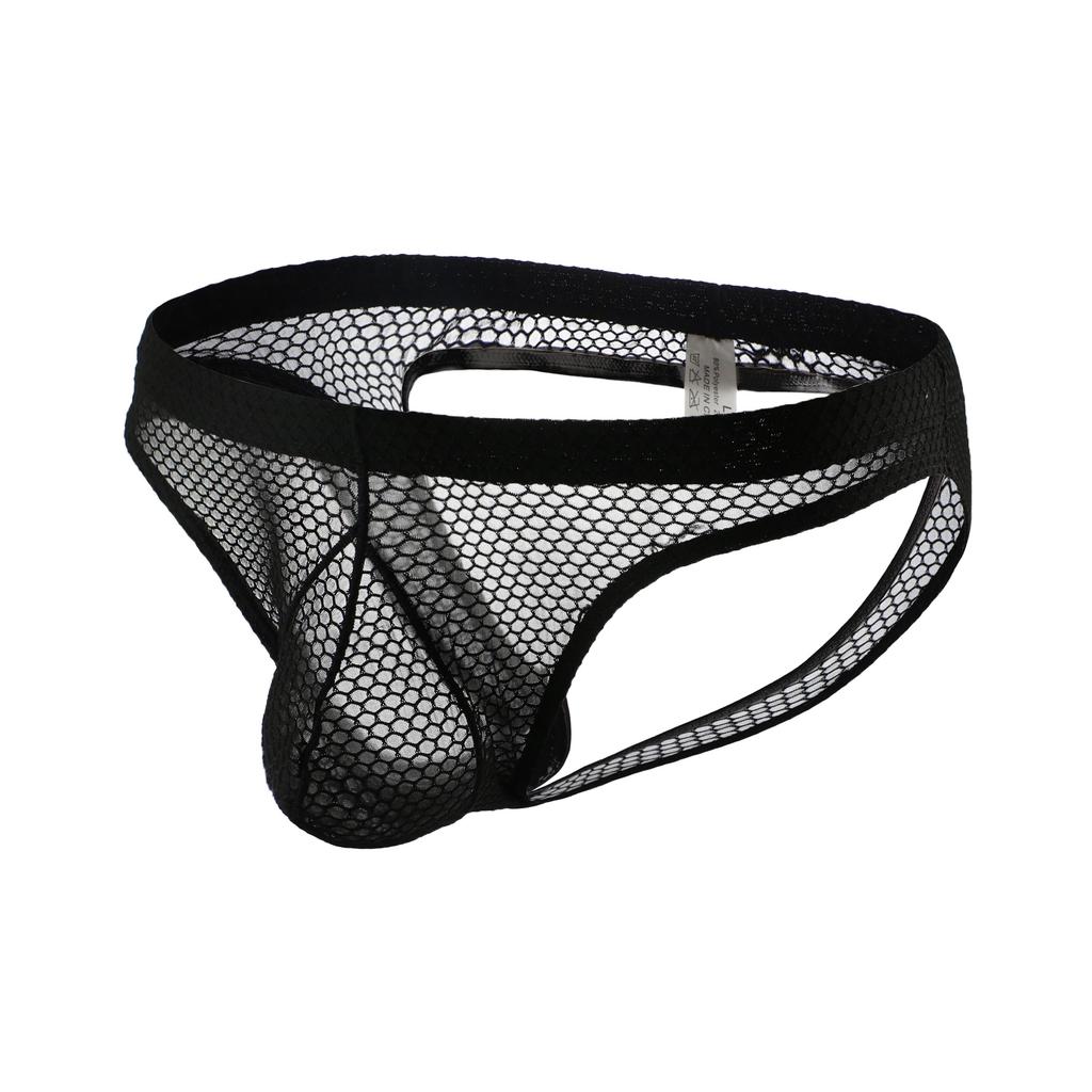 Men Sexy Jockstrap Thong G String Underwear Mesh See Through Man Panties Underpants Anal Lingerie Ropa Interior Comfortable Breathable Daily Wear