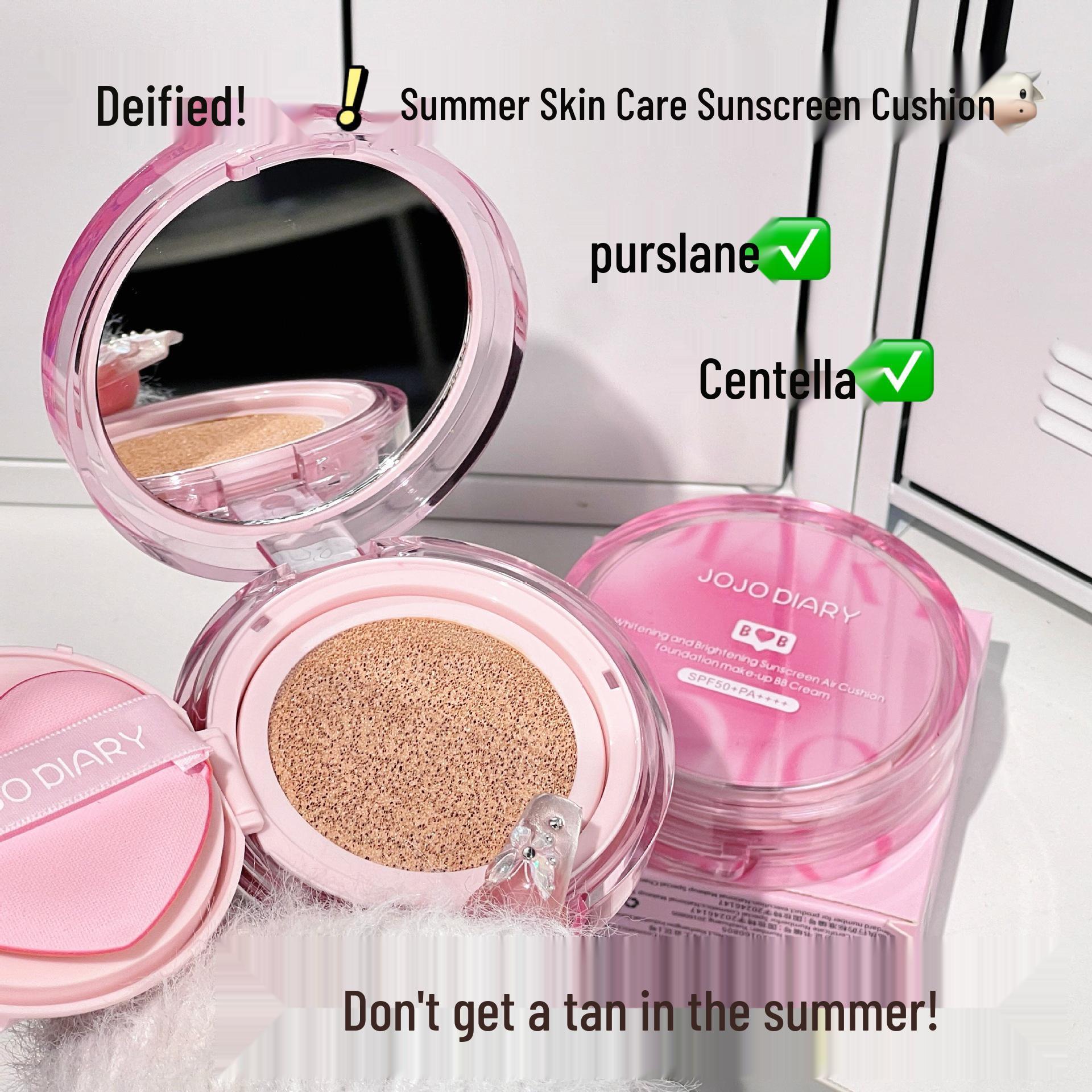 

Jiujiu Diary Sunscreen Cushion BB Cream: Concealer, Brightening, Oil Control, Waterproof, Long-Lasting, Non-Cakey Foundation for Students and Parties.