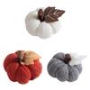 Knitted Pumpkin Decor Fall Farmhouse Display Set of 3 Mini Knit Pumpkins for Thanksgiving Table Decor Realistic Faux Fall