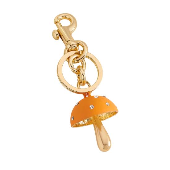 Keychain Mushroom Shape Fade-Resistant Alloy Keyring Backpack Key Holder Women Bags Cars Keys Decoration