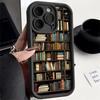 Phone Case for IPhone 18 16 15 Pro Max 13 12 11 Pro 14ProMax 16Plus 12Pro 16e 13Pro Soft Cover Shell Vintage Bookshelf Kitten
