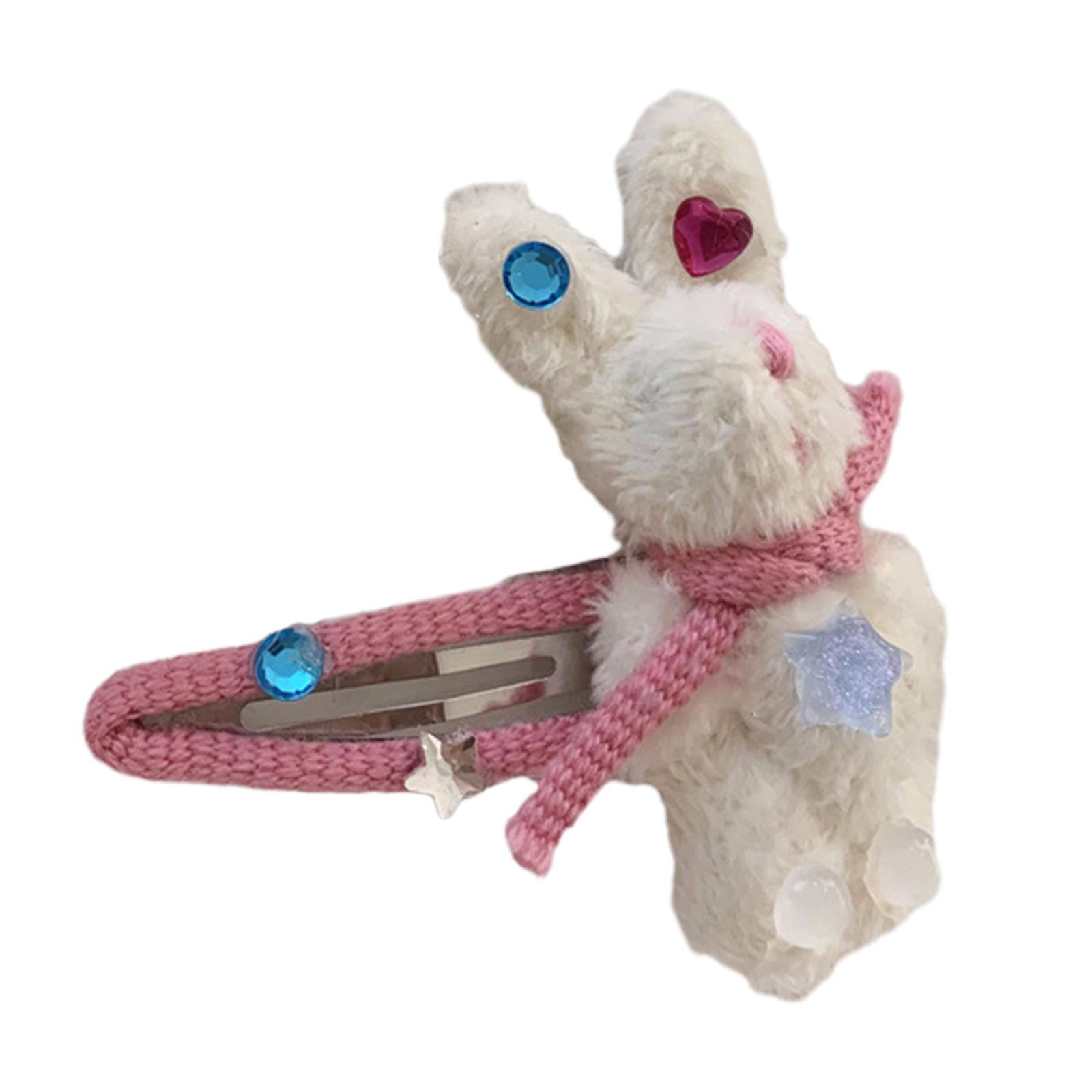 

Блестящие стразы заколка для волос Y2K плюшевая заколка для волос кролик милая заколка для челки заколка для волос Y2K головной убор для женщин девочек дам